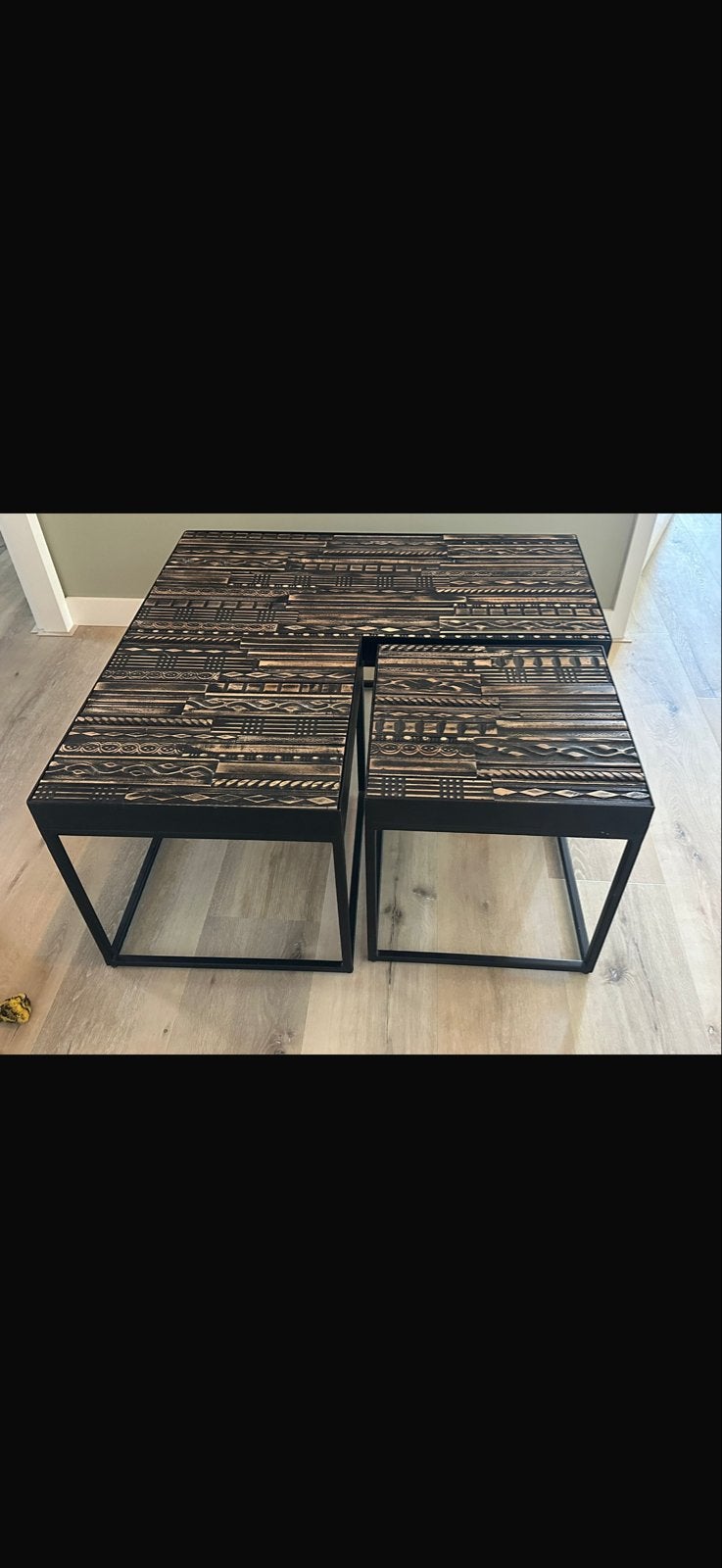 Salontafels uniek houtwerk, Ophalen, 100 tot 150 cm, 50 tot 100 cm, Zo goed als nieuw