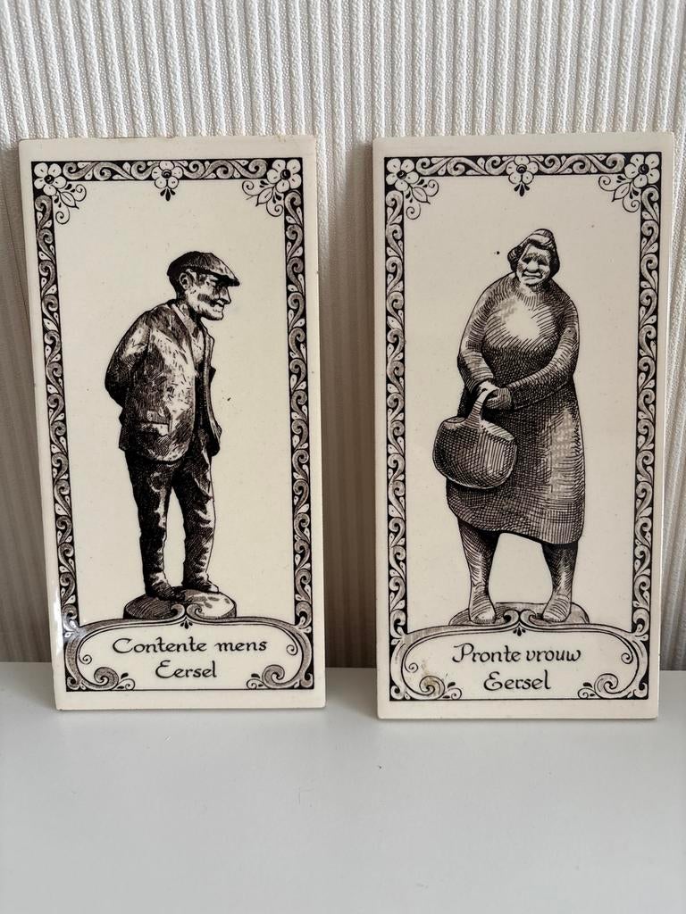 Tegeltableau 'Contente mens' en 'Pronte vrouw' Eersel, Ophalen