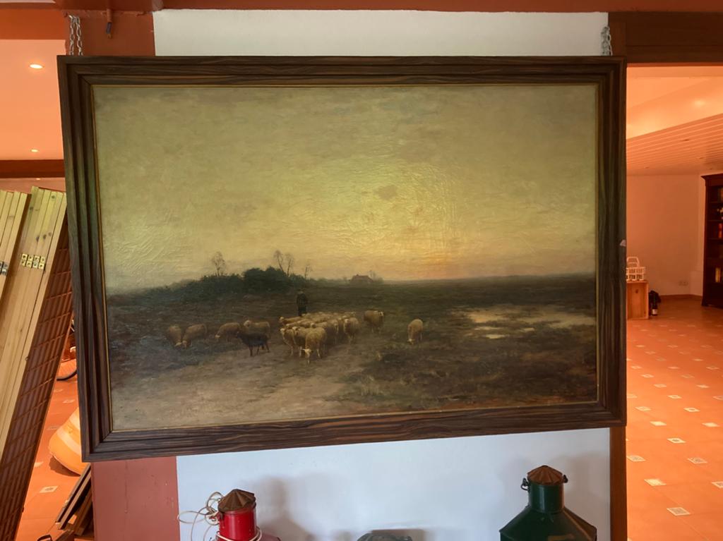 Herder met kudde op de hei - Fedor van Kregten (1871-1937), Ophalen