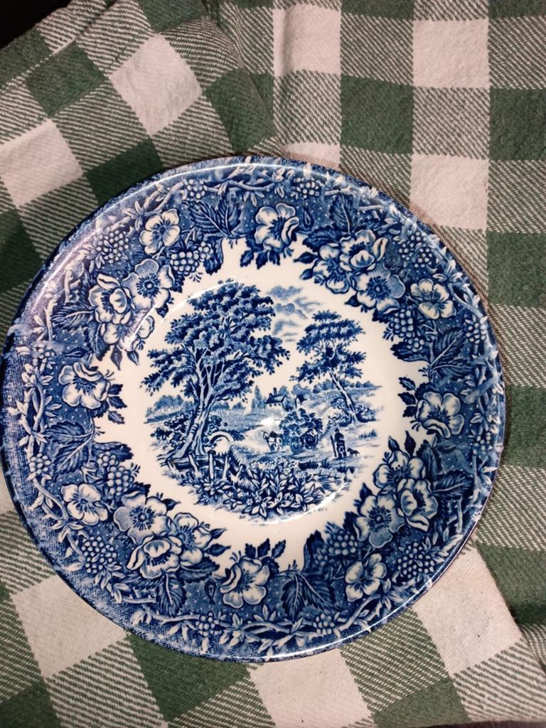 Antiek Ironstone England Blauw-Wit kom met Landschap, Antiek en Kunst, Antiek | Servies los, Ophalen