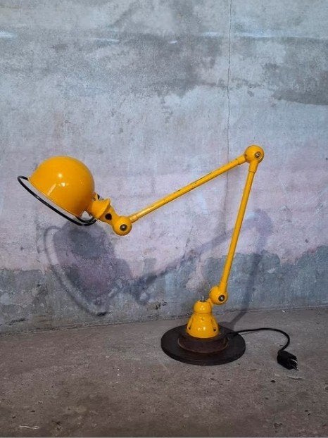 Oude vintage Jielde lamp gereviseerd geel, Ophalen of Verzenden