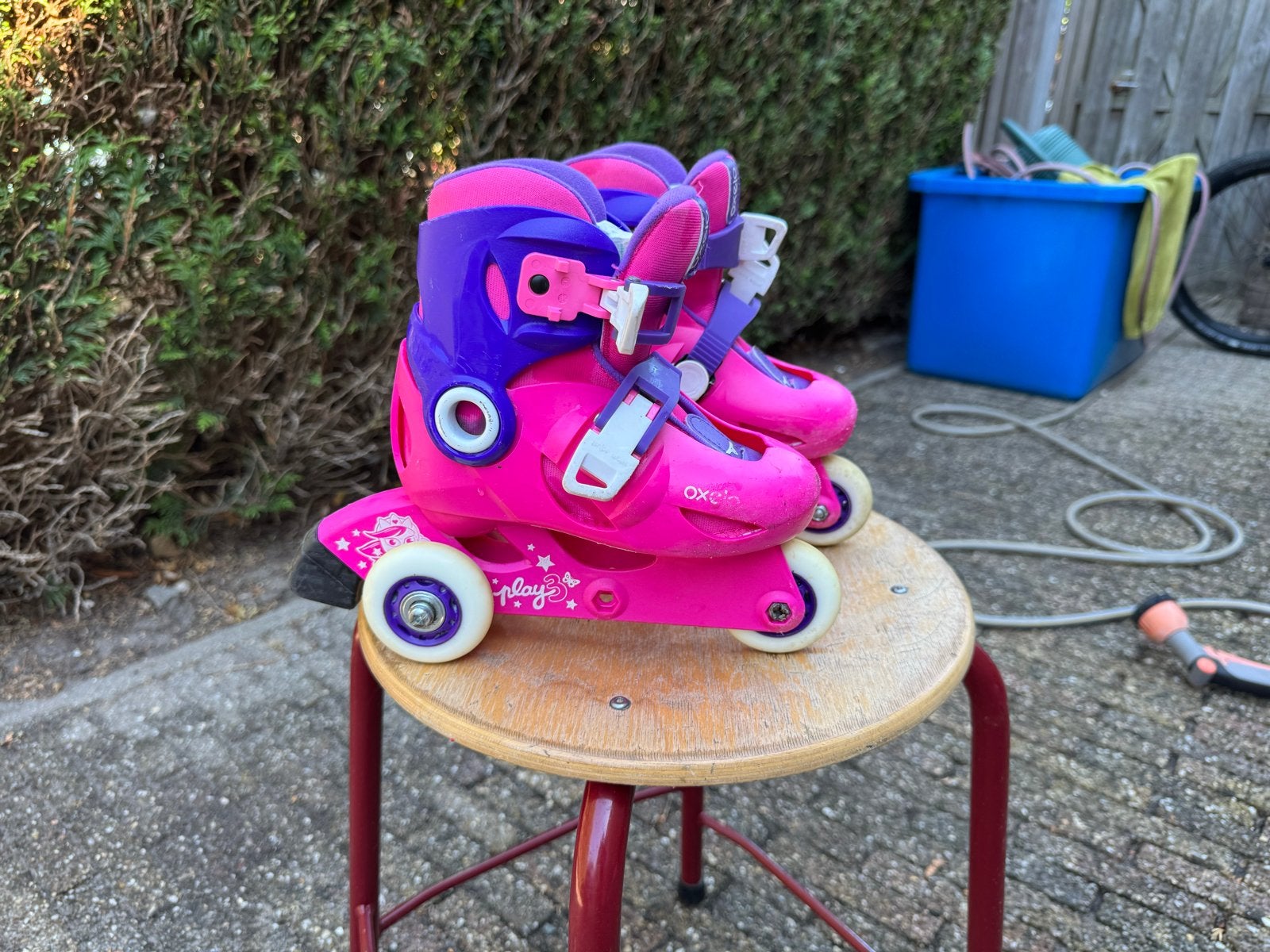 Roze Oxelo Play 3 rolschaatsen - Verstelbaar maat 26 t/m 28, Kinderen en Baby's, Speelgoed | Buiten | Rolschaatsen, Ophalen of Verzenden