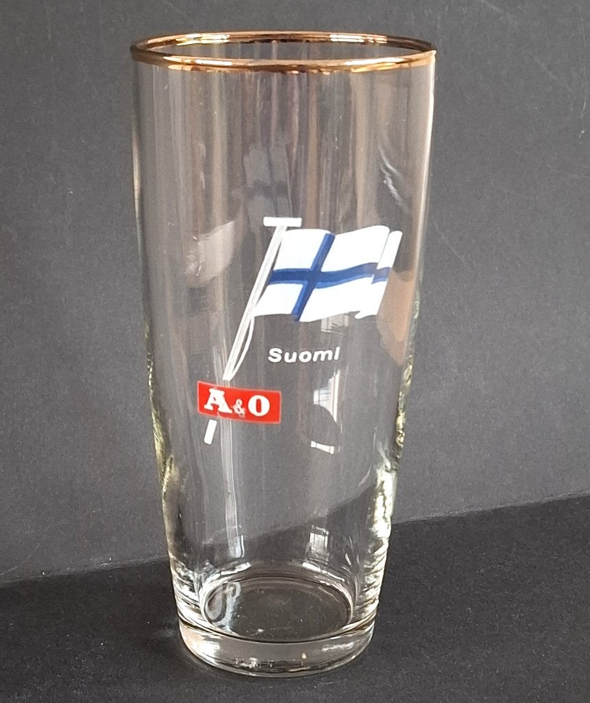 Bierglas A&O - Finland - uit ongeveer 1970, Ophalen of Verzenden, Zo goed als nieuw, Overige typen
