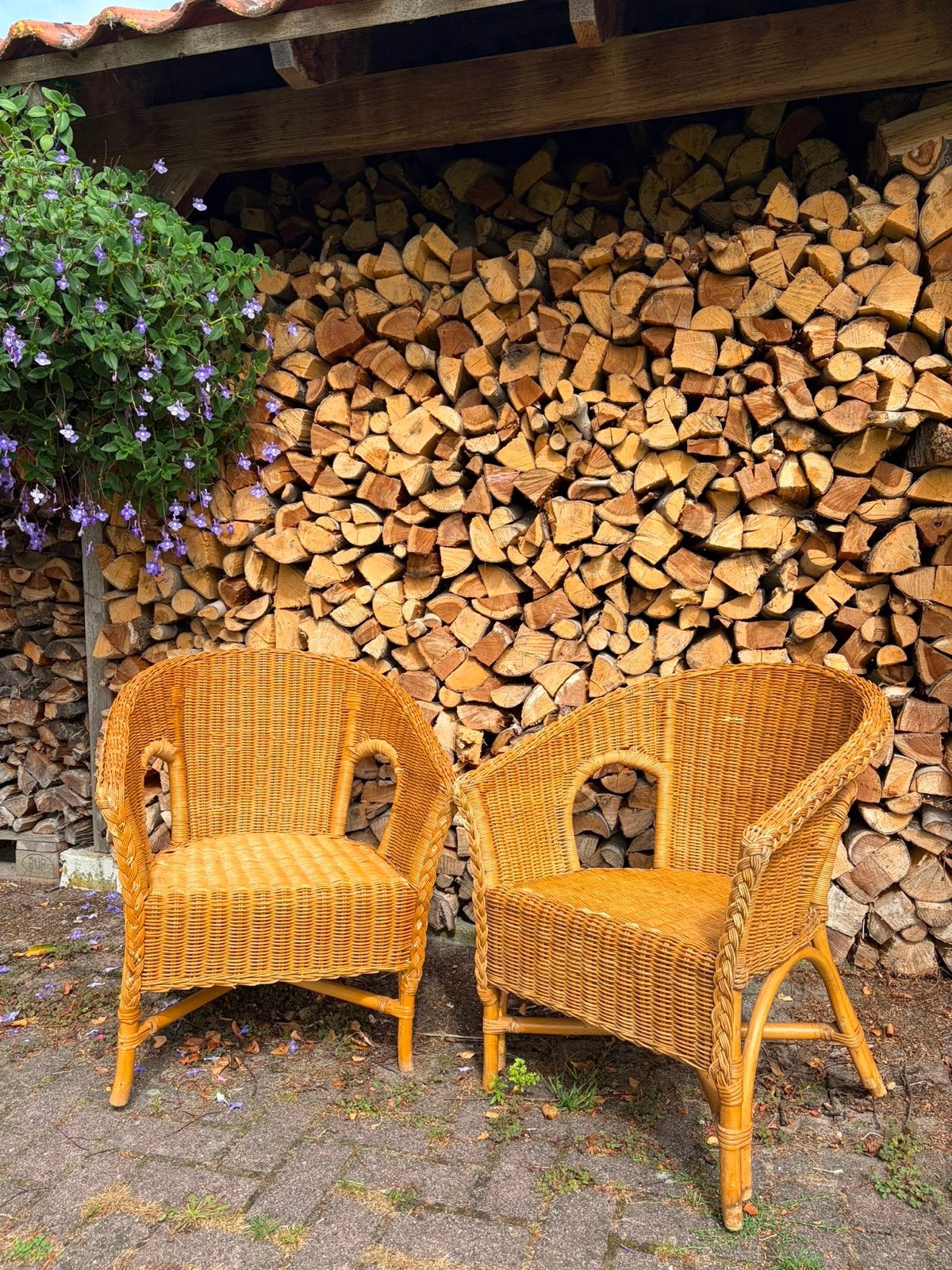 Set van 2 rotan stoelen, Antiek en Kunst, Ophalen