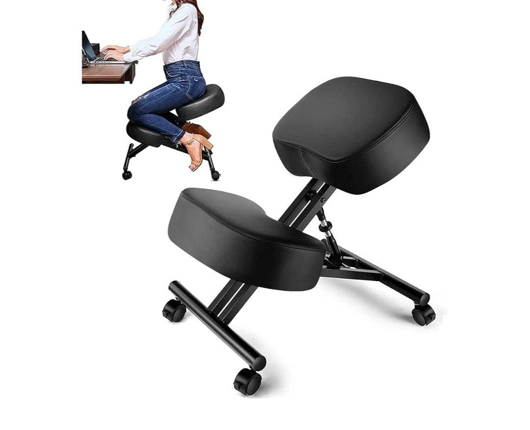 Ergonomische Kniestoel - Zwart, Zwart, Ergonomisch, Ophalen of Verzenden, Zo goed als nieuw