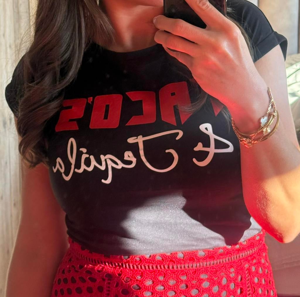 Zwart t-shirt van Nikkie in maat 34 Taco’s & Tequila., Zwart, Ophalen of Verzenden, Zo goed als nieuw, Korte mouw