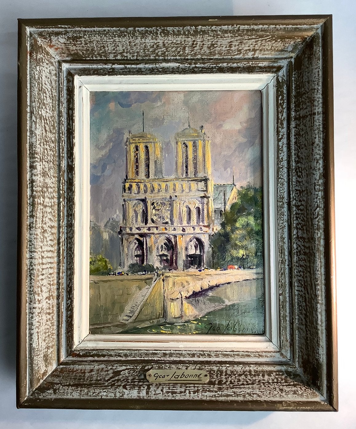 GEO LABONNE - olieverfschilderij NOTRE - DAME, Antiek en Kunst, Ophalen of Verzenden
