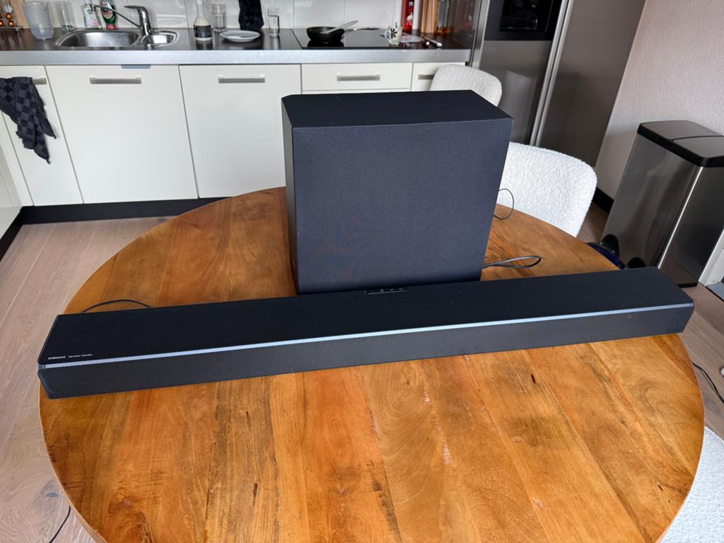 Samsung Harman/Kardon HW-Q90R soundbar + PS-WN90 subwoofer, Ophalen, Bluetooth, Zo goed als nieuw