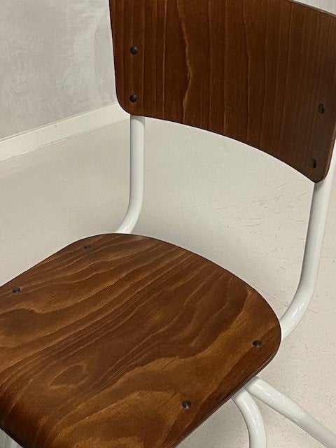 Retro eettafelstoel nieuw V frame eetkamerstoel schoolstoel, Bruin, ., Vintage, Nieuw