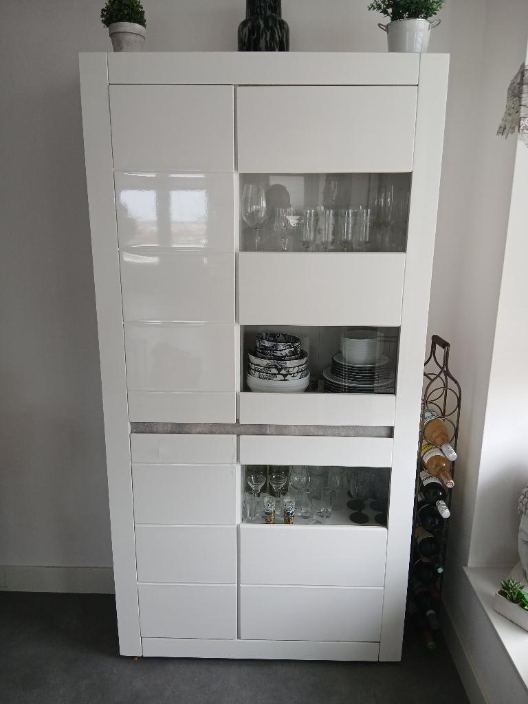 Kast witte hoogglans, Ophalen, Gebruikt, 50 tot 100 cm, Minder dan 100 cm