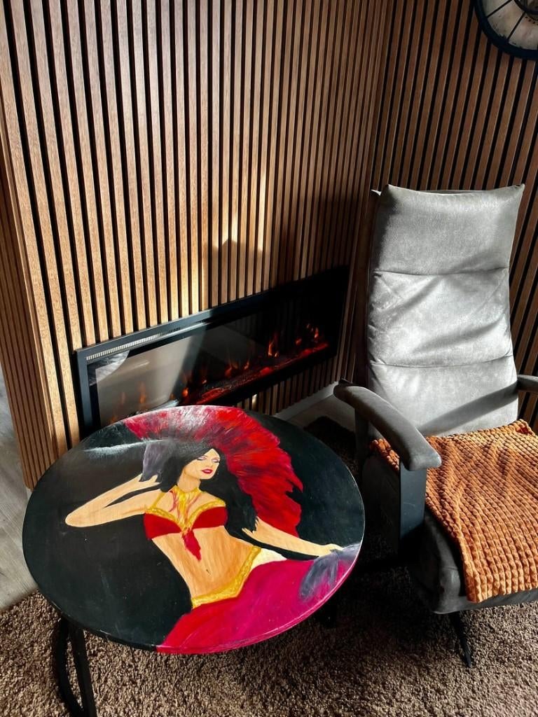 Salontafel voor binnen- buiten ''Carnaval Rouge'', 50 tot 100 cm, 50 tot 75 cm, Rond, Nieuw