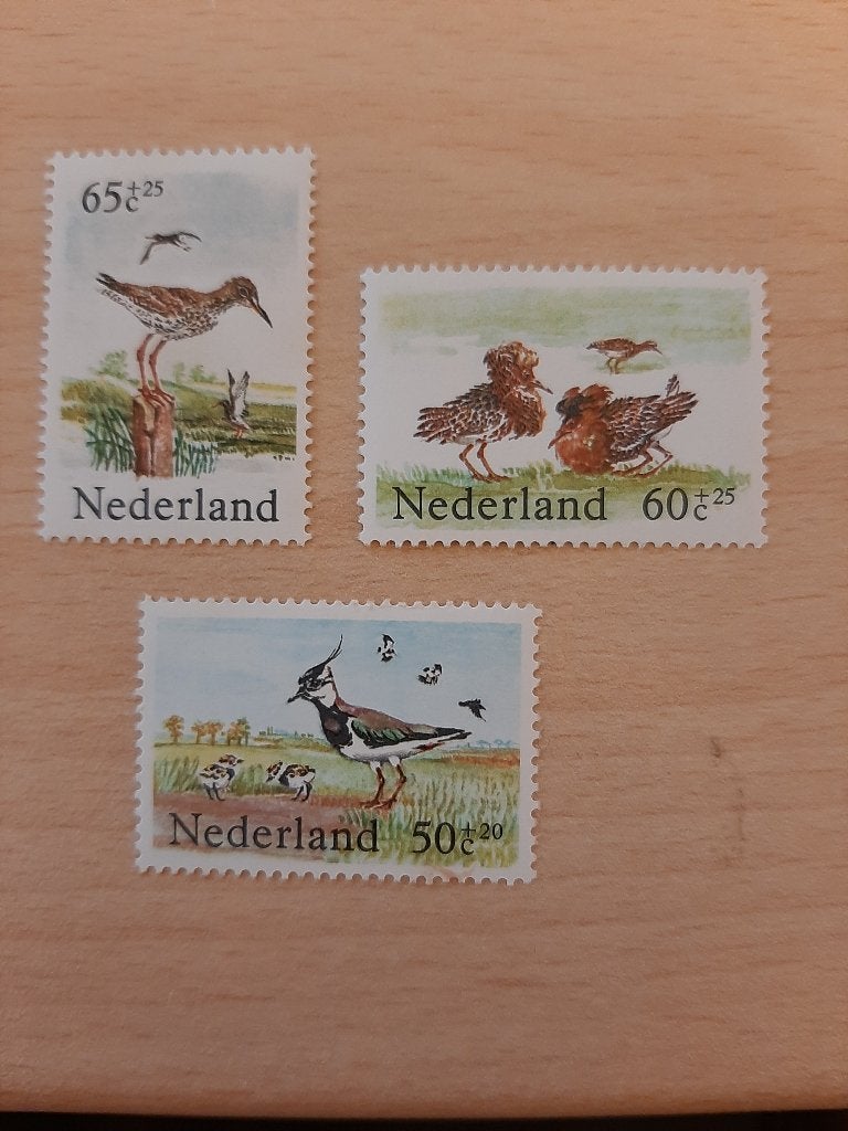 Weidevogels kemphaan, tureluur, kievit, Postzegels en Munten, Verzenden, Gestempeld