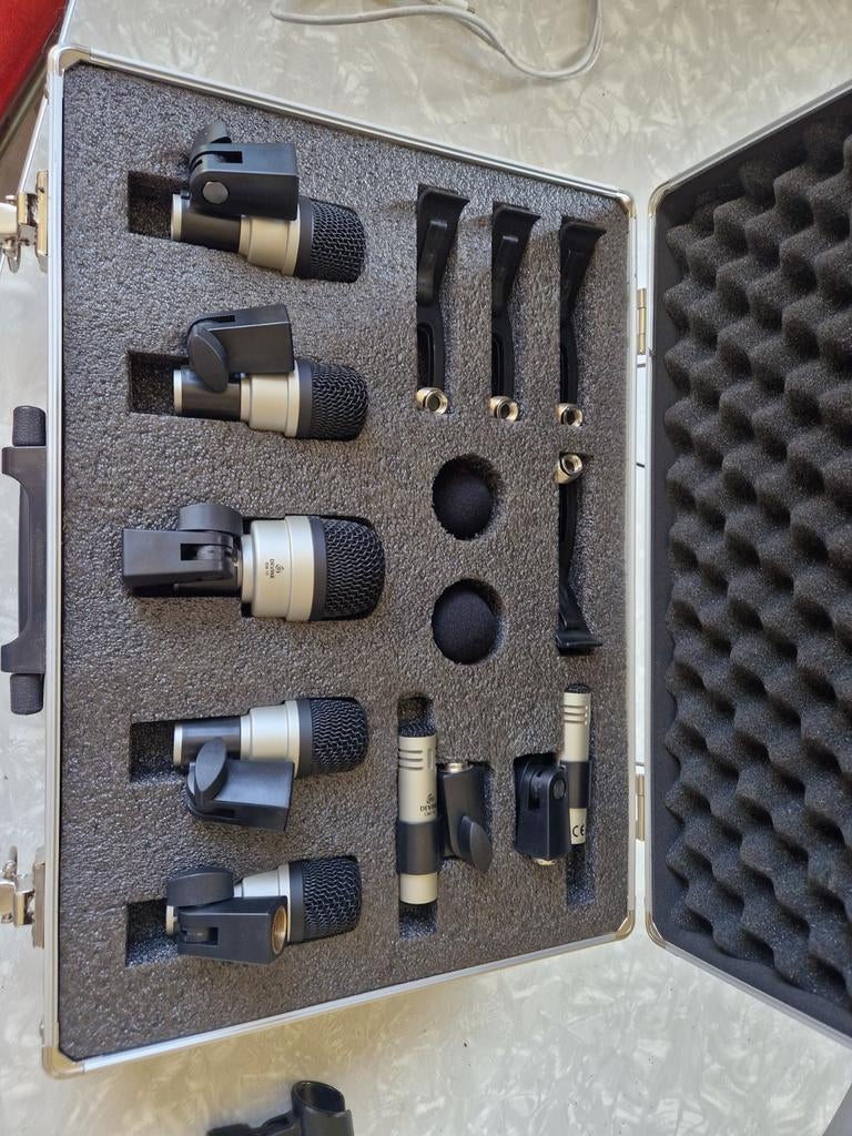 Devine Drumkit Microfoon Set in Koffer, Ophalen, Gebruikt, Instrumentmicrofoon