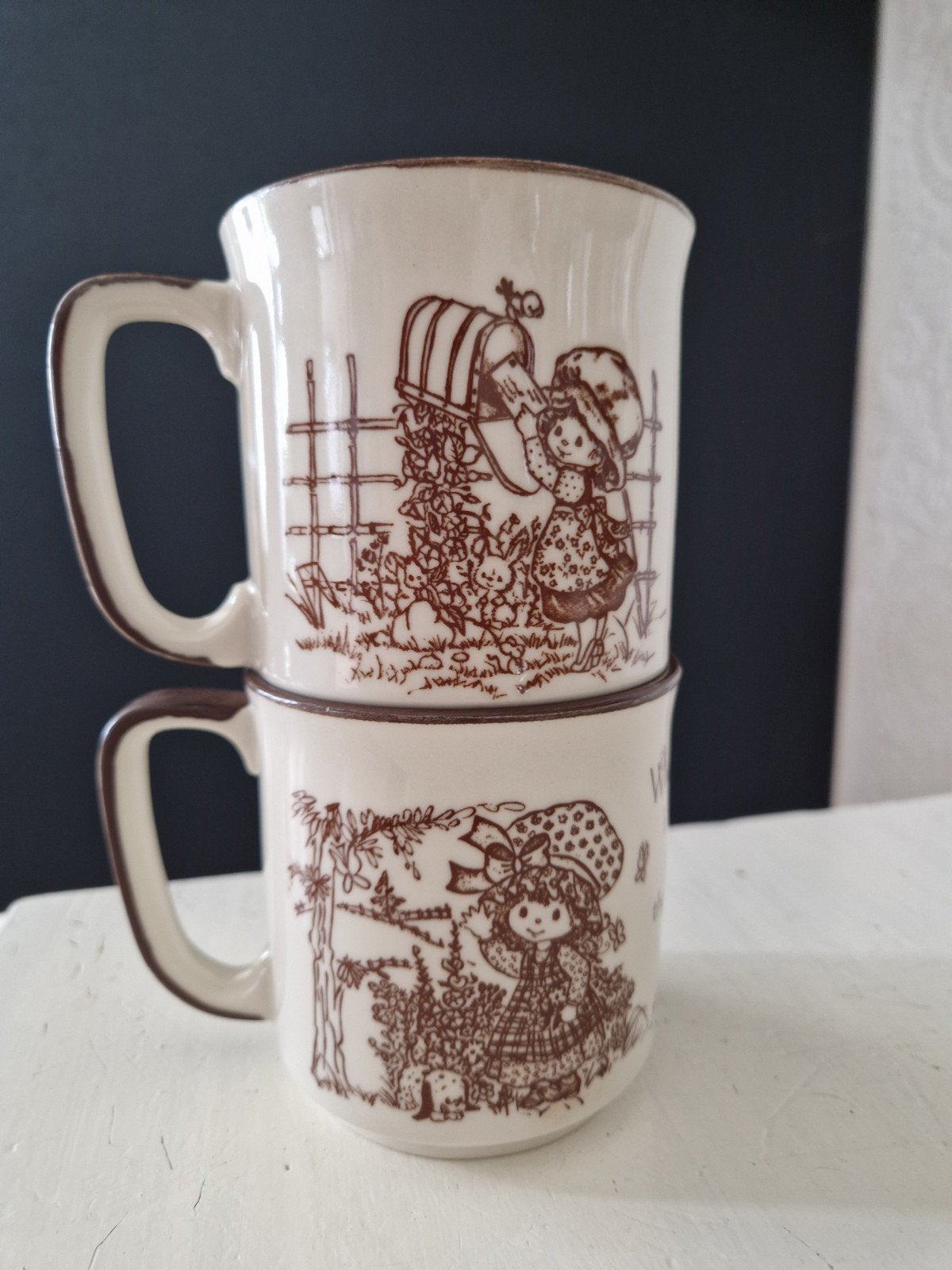 Grote vintage Holly Hobbie bekers, Antiek en Kunst, Antiek | Servies los, Ophalen of Verzenden