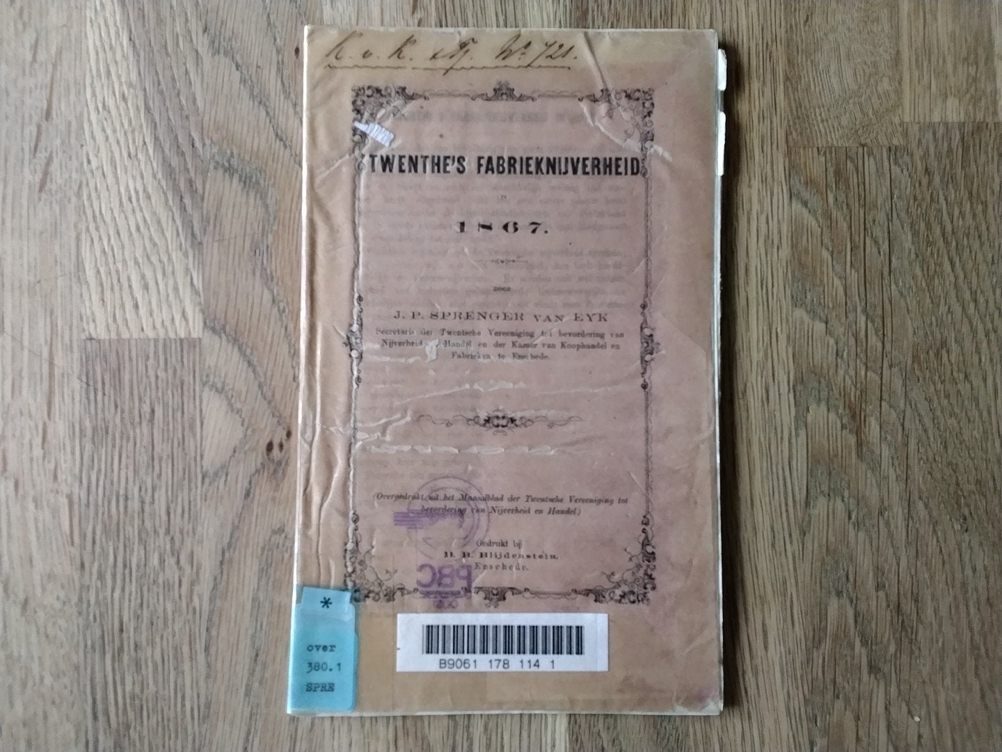 TWENTHE'S FABRIEKSNIJVERHEID  (TWENTE), Antiek en Kunst, Antiek | Boeken en Bijbels, Ophalen of Verzenden