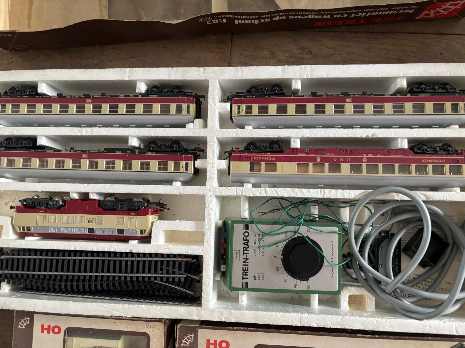 Hema TEE Trein Startset 1977 - Locomotief en Wagons, Ophalen, Wisselstroom, Märklin, Gebruikt