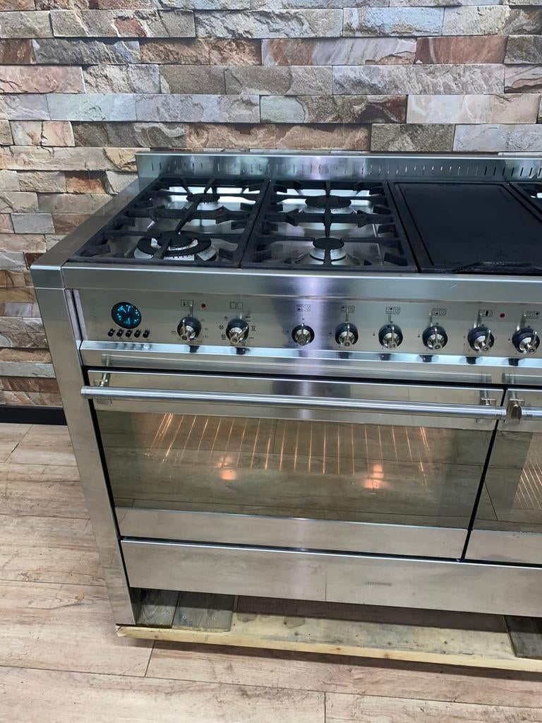 Luxe Smeg Fornuis 6 pits met Grill dubbele oven 120 cm, Witgoed en Apparatuur, Fornuizen, Fornello Esperta, Grill, Ophalen of Verzenden