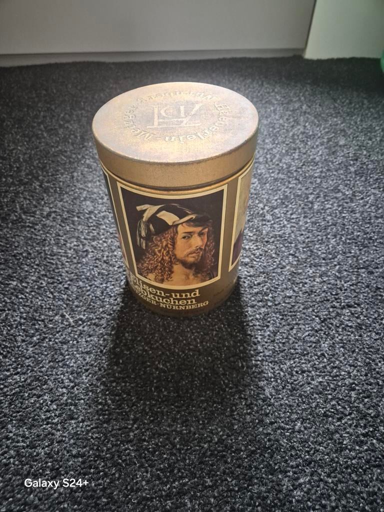 Vintage Blikken Trommel Haesberlein-Metzger Nürnberg, Ophalen of Verzenden, Gebruikt, Overige, Overige merken