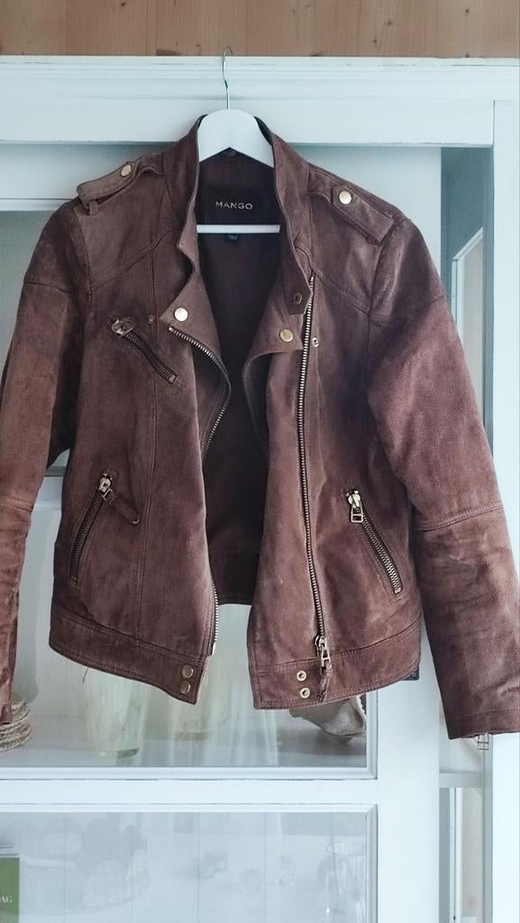 Mango Suède/Leren Jas Cognac Bruin Maat 38/M, Kleding | Dames, Jassen | Zomer, Gedragen, Maat 38/40 (M), Bruin, Ophalen of Verzenden