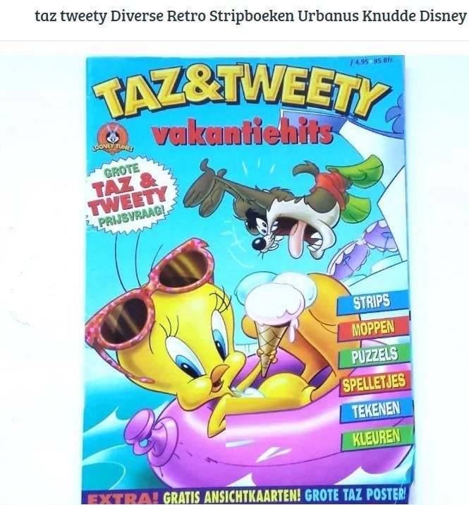 taz tweety Diverse Retro Stripboeken Urbanus Knudde Disney, Meerdere stripboeken, Ophalen of Verzenden, Zo goed als nieuw