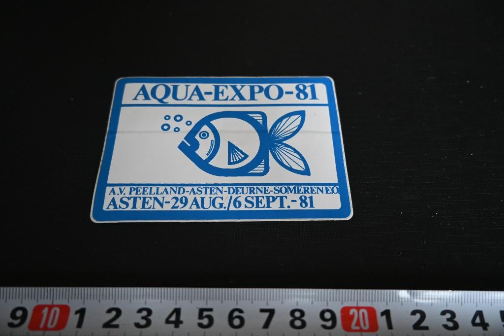 sticker Asten 1981 AQUA-EXPO 81 A.V. Peelland Deurne someren, Ophalen, Zo goed als nieuw