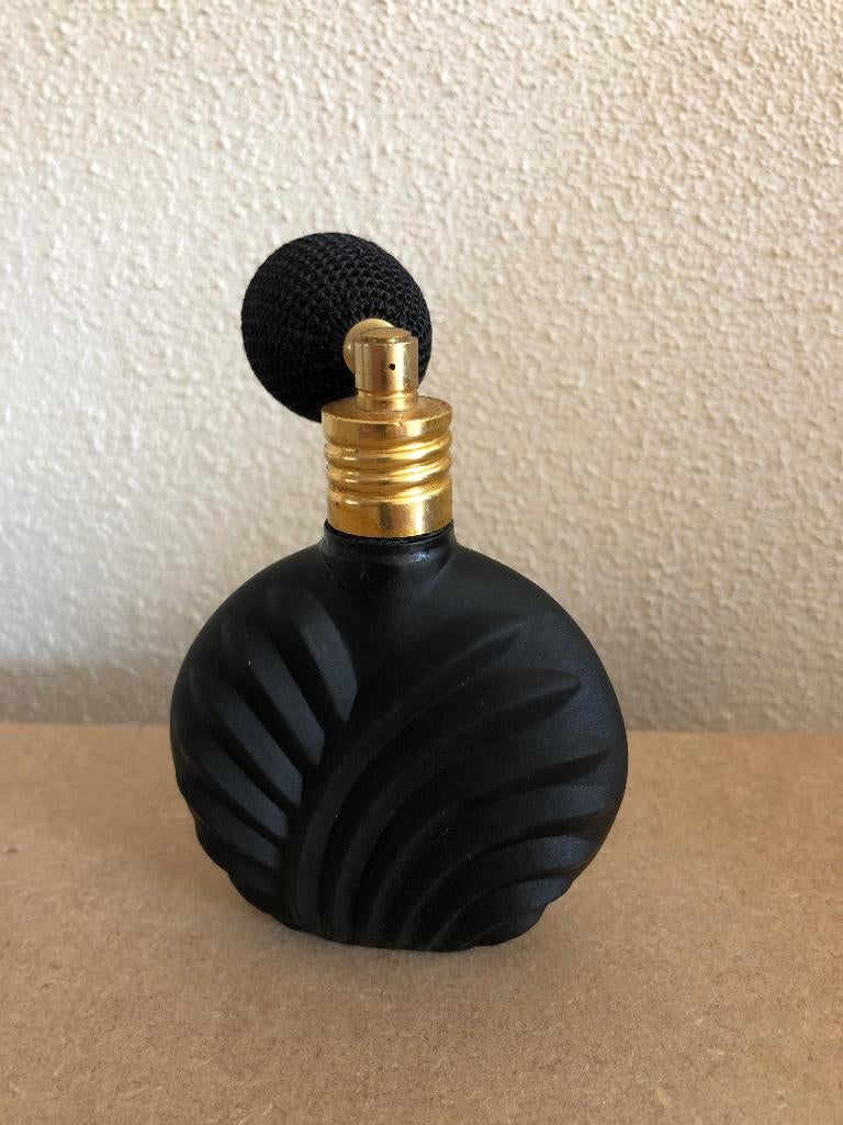 oude zwarte parfum fles met verstuiver, Ophalen of Verzenden, Gebruikt, Toebehoren