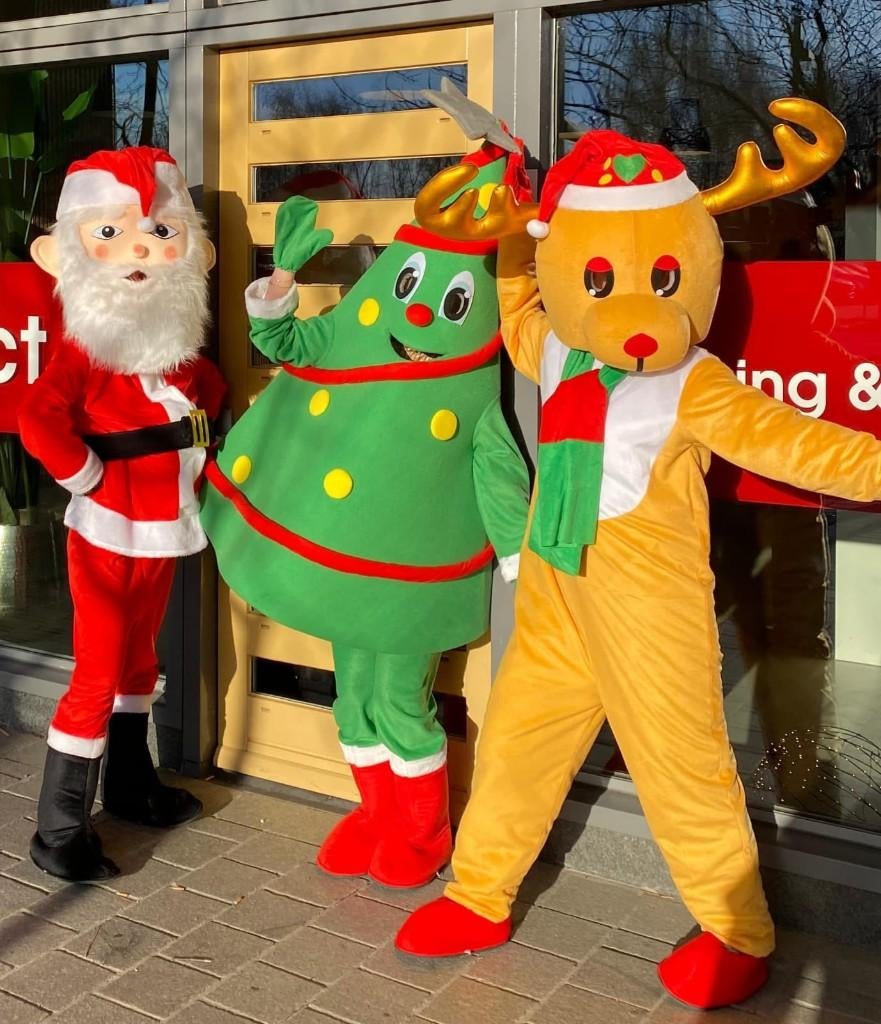 Mascotte Kostuums | Kerstman | Kerstboom | Rendier, Carnaval, Overige maten, Ophalen of Verzenden, Zo goed als nieuw