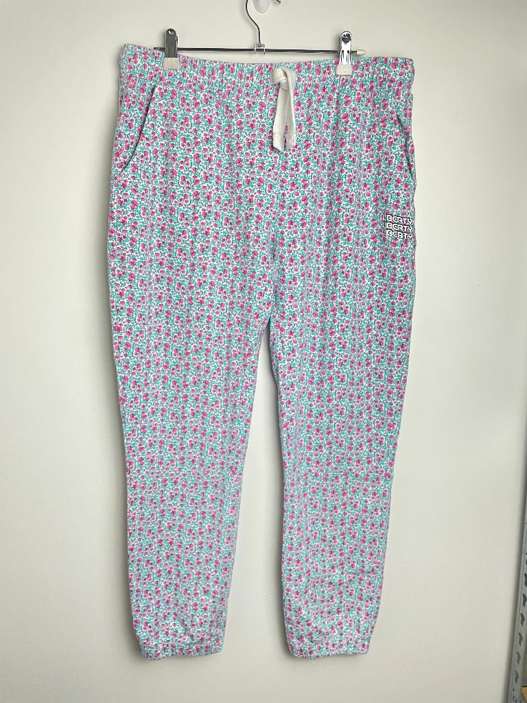 10Days cropped jogger floral bloemenprint blauw roze maat 40, Maat 38/40 (M), Blauw, Online@10dayslifestyle.nl, 10days