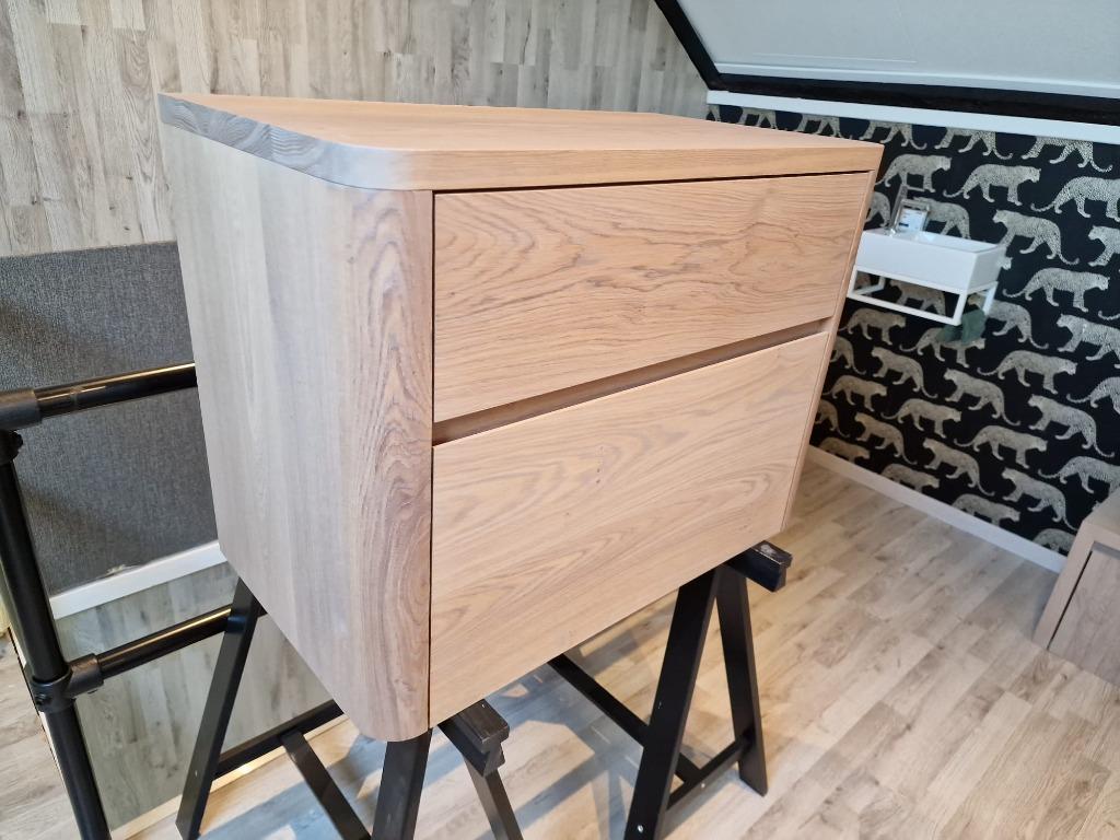 Foto 9 van Massief eiken houten badmeubel met ronde hoeken 80cm!