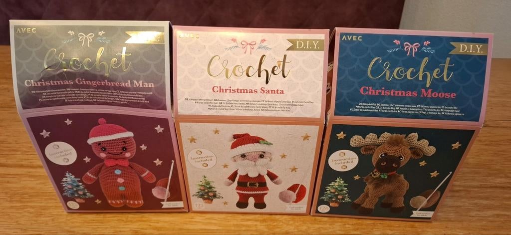 3 Haakpakketten Kerst Thema - Nieuw, Hobby en Vrije tijd, Ophalen of Verzenden, Nieuw, Haken, Patroon of Boek