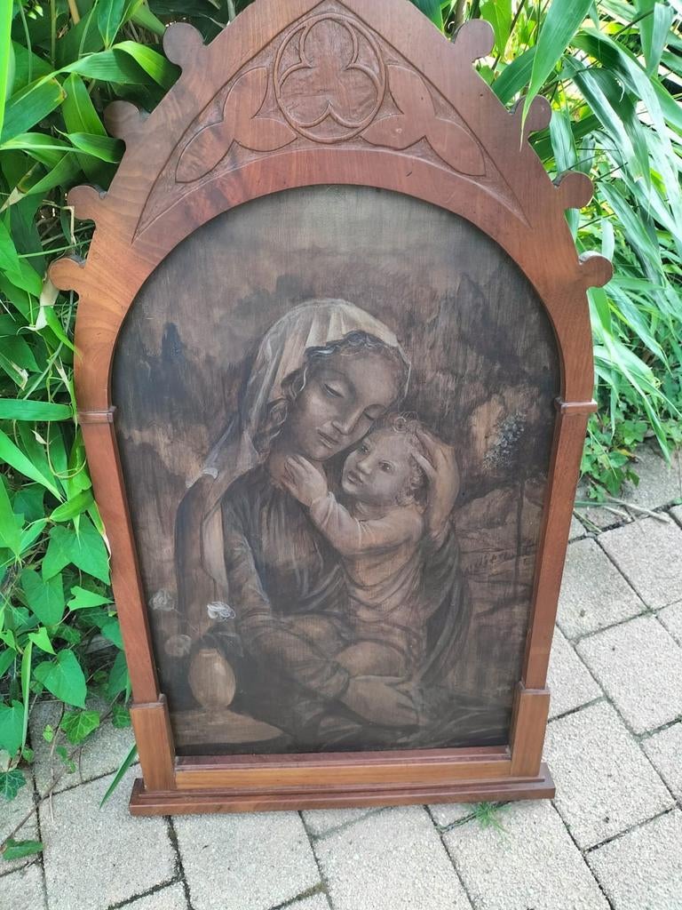 Schilderij Maria met Jezus, Antiek en Kunst, Antiek | Religie, Ophalen