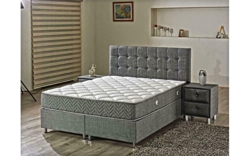 2persoons boxspring met opbergruimte compleet €699 VOORRAAD!, Ophalen of Verzenden, 180 cm, Grijs, Nieuw