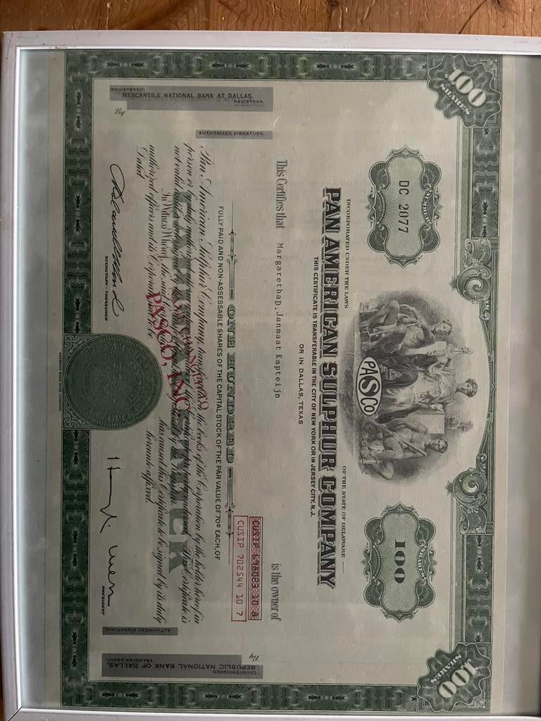 Vintage aandeelcertificaten Amerika, Ophalen of Verzenden, Noord-Amerika