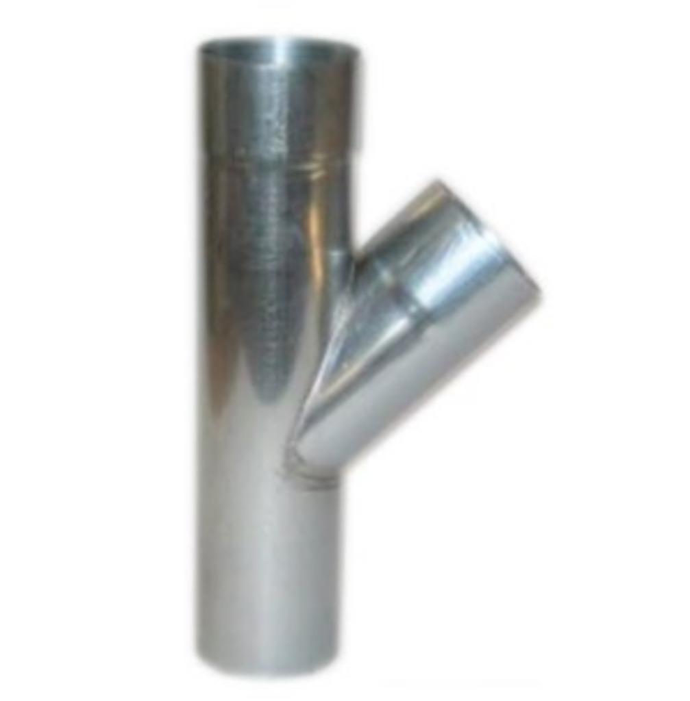 Zinken T-stuk (Y-stuk) 45/87 graden VANKOPERTOTZINK, Gebruikt, Overige typen, 60 tot 80 mm, Ophalen of Verzenden