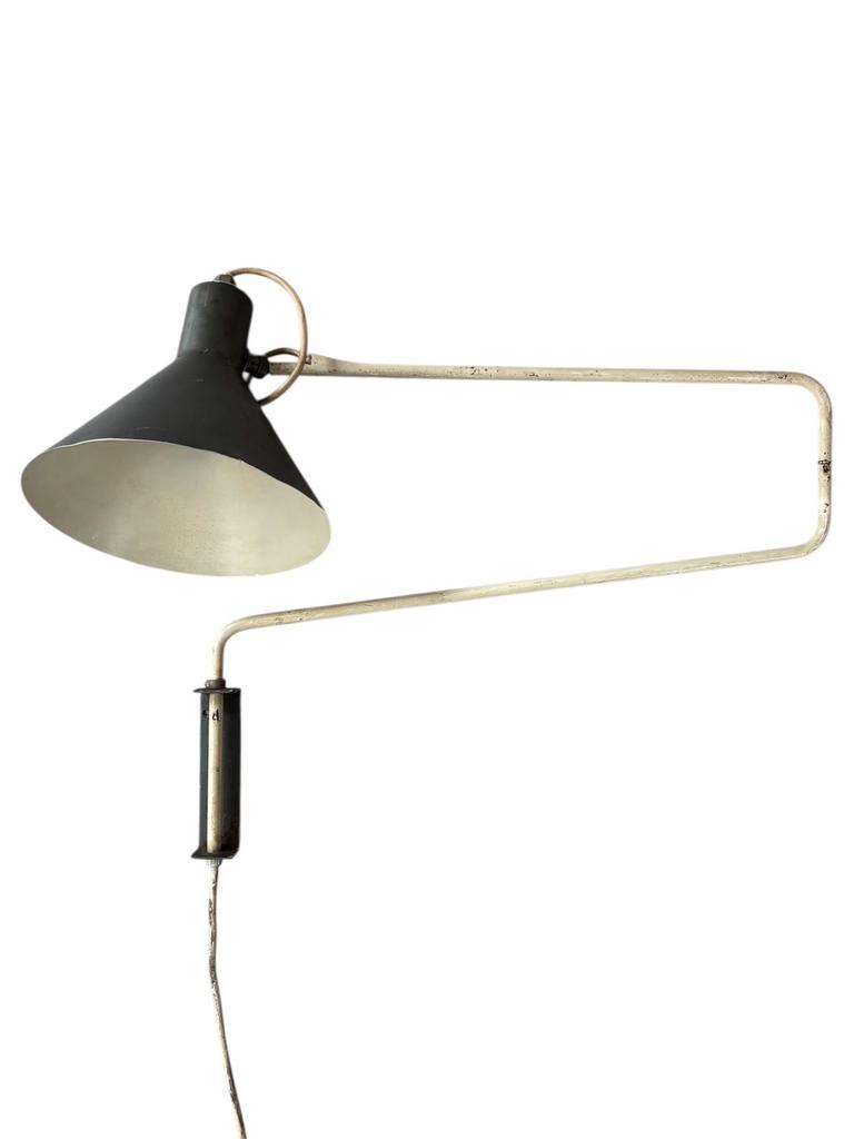 Mid Century Paperclip Wandlamp J.J.M. Hoogervorst voor Anvia, Ophalen