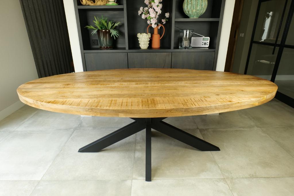 Nieuwe mooie ovale eettafels mangohout. 160 t/m 240cm, Overige houtsoorten, Vijf personen of meer, Ovaal, Nieuw