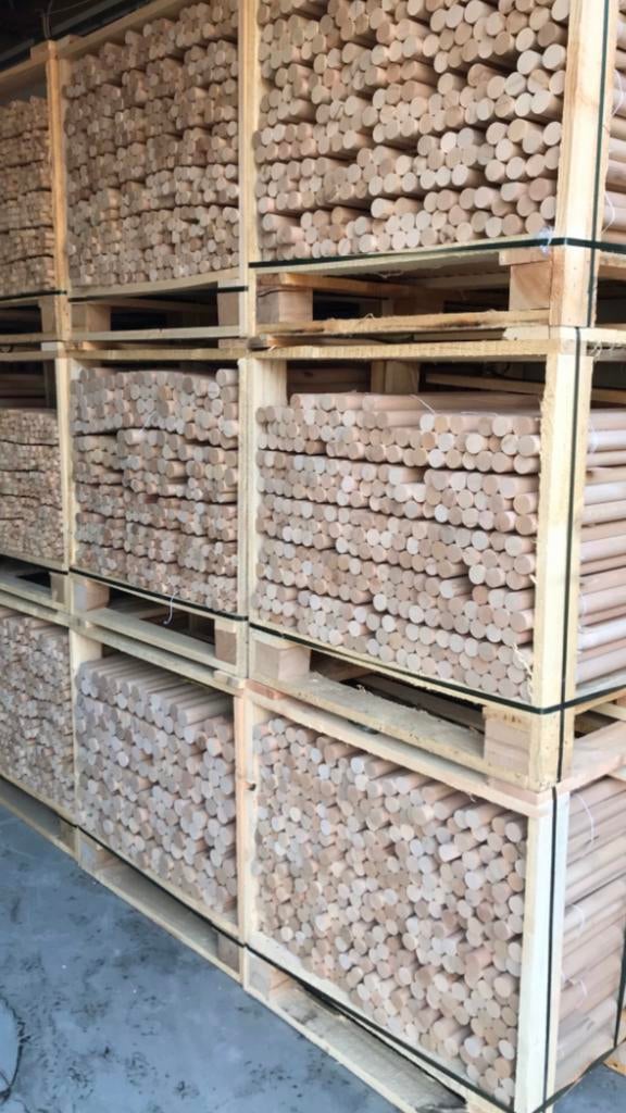 Rondhout stokken beuken noten eiken essen op maat., Overige typen, Nieuw, Ophalen of Verzenden, 50 mm of meer