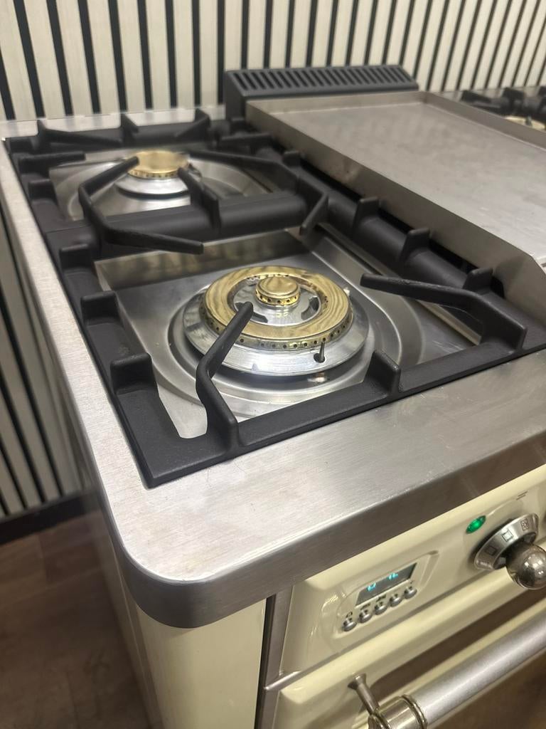 Luxe Fornuis Boretti Majestic 7 pits Incl. Afzuigkap 150 cm, Fornello Esperta, Grill, Ophalen of Verzenden, Zo goed als nieuw