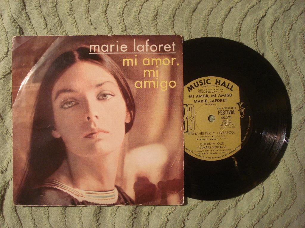 Marie Laforêt 7" Vinyl EP: ‘Mon amour mon ami’ (Argentinië), 7 inch, Ophalen of Verzenden, Zo goed als nieuw, Pop