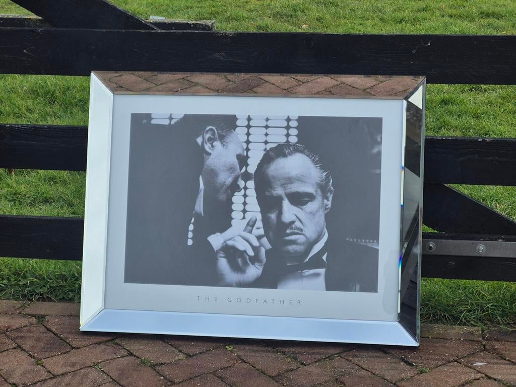 Spiegellijst met Godfather poster 70x90, 50 tot 75 cm, Ophalen of Verzenden, Zo goed als nieuw, 75 tot 100 cm
