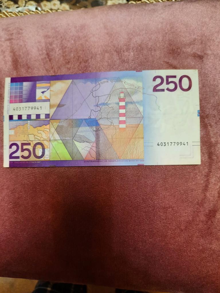 250 gulden, Postzegels en Munten, Bankbiljetten | Nederland, Ophalen of Verzenden, 250 gulden