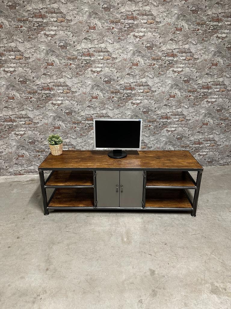 Super industriële tv meubelkast NIEUW! nr.6639, Huis en Inrichting, Kasten | Televisiemeubels, Info@antiekgroothandel.com, Grenenhout