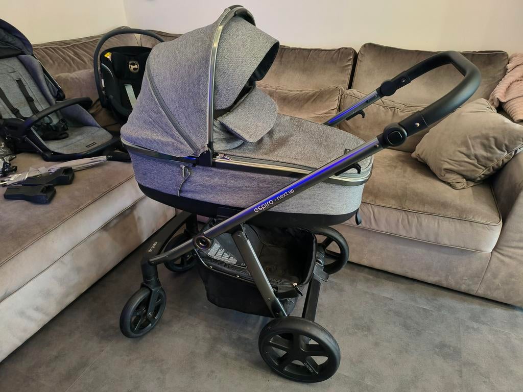 Espiro Next Up Chroom Grey Combiwagen Uitgebreid Set, Zo goed als nieuw, Combiwagen, Verstelbare duwstang, Ophalen