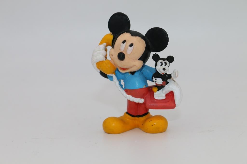 Mickey Mouse figuur Applause aan telefoon vintage PVC Kerst, Verzamelen, Disney, Ophalen of Verzenden, Mickey Mouse, Zo goed als nieuw