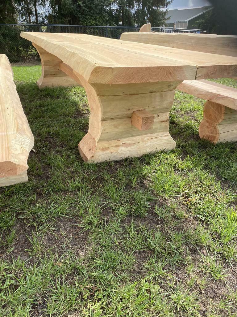 Mega grote Oostenrijkse houten tuin set, Tuin en Terras, Tuinsets en Loungesets, Ophalen of Verzenden, Zo goed als nieuw, Hout