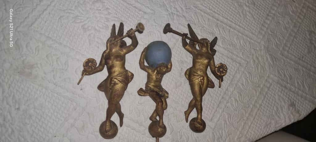 Friese staartklok antieke poppenset hout, Ophalen of Verzenden