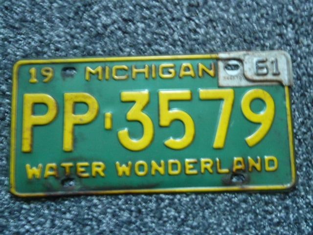 Kentekenplaat licenseplate Michigan Water Wonderland 1959 61, Verzenden, Gebruikt, Auto's