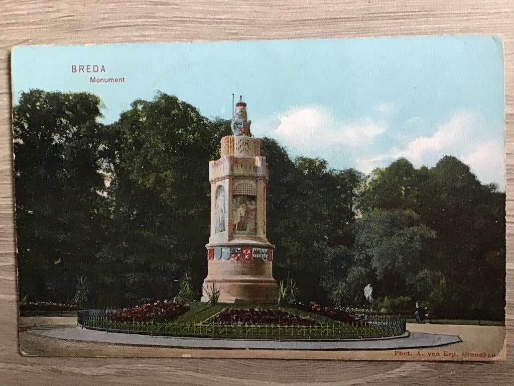 Breda Monument 1907, Ophalen of Verzenden, Voor 1920, Gelopen, Noord-Brabant