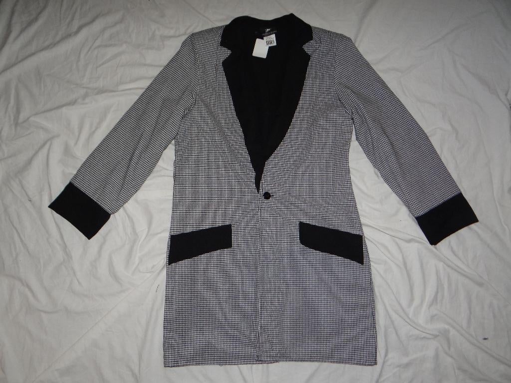 Leuke zwart/witte ROCK & ROLL/ROCKABILLY/CARNAVAL jas, Ophalen, Carnaval, Maat 48/50 (M), Nieuw