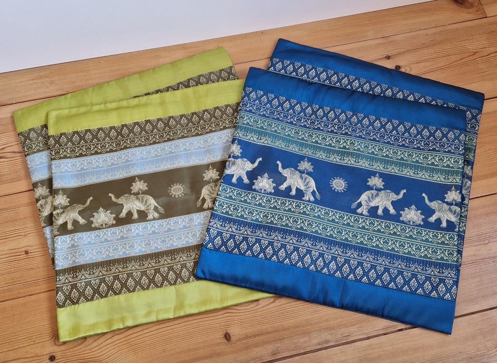 4 Nieuwe sierkussensloopjes - Thai/Vietnamese stijl, Ophalen of Verzenden, Nieuw, Overige kleuren, Vierkant